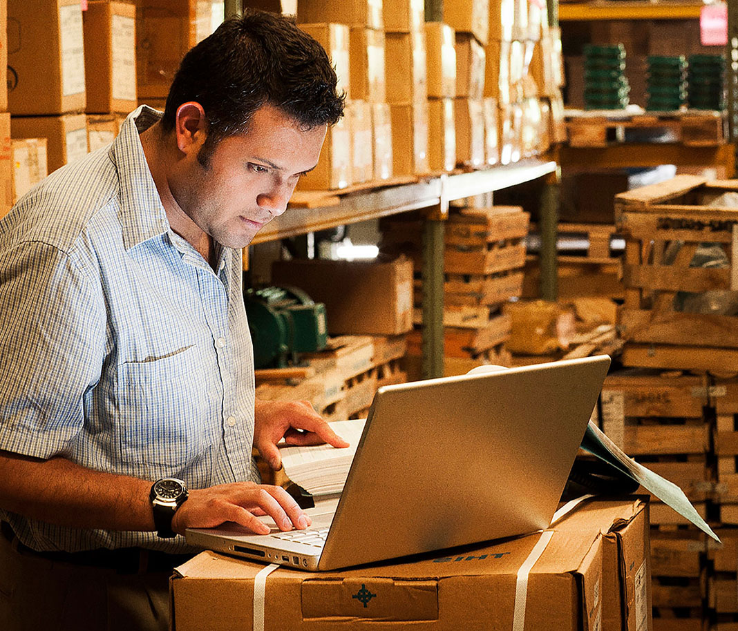 Business owner checking inventory and thriving, with Locality